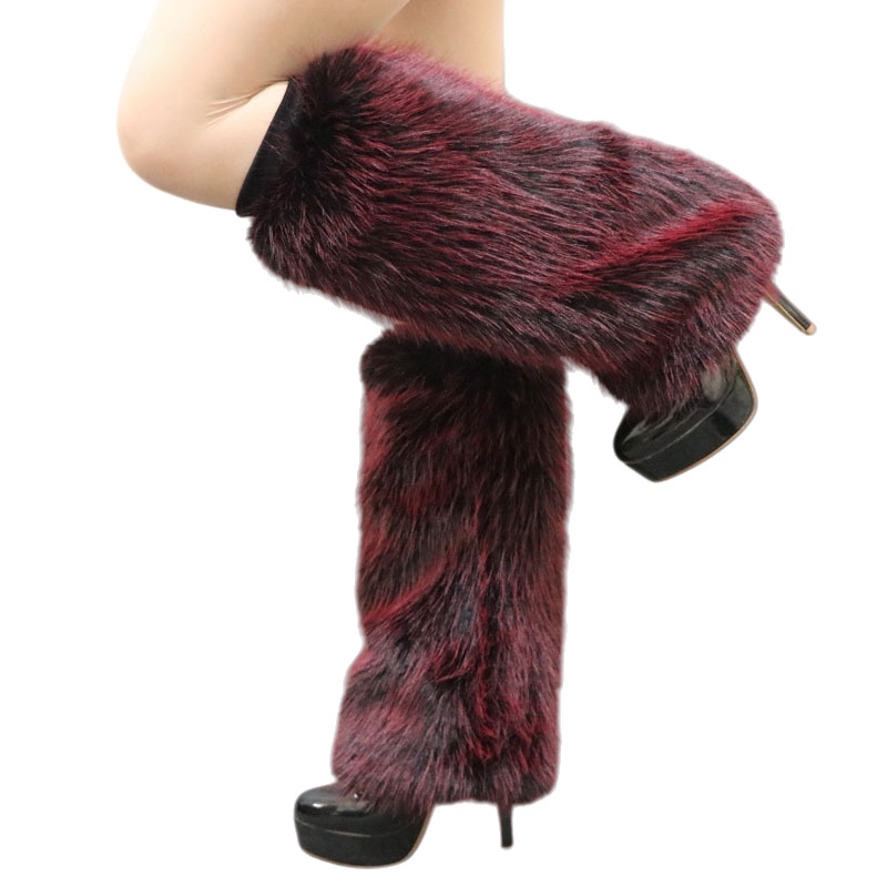 Faux Fur Leg Warmers Winter Soft Fluffy Boot Covers Plush Boots Socks Sleeve